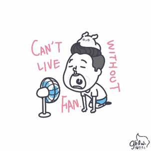 animated character that can't live without a fan